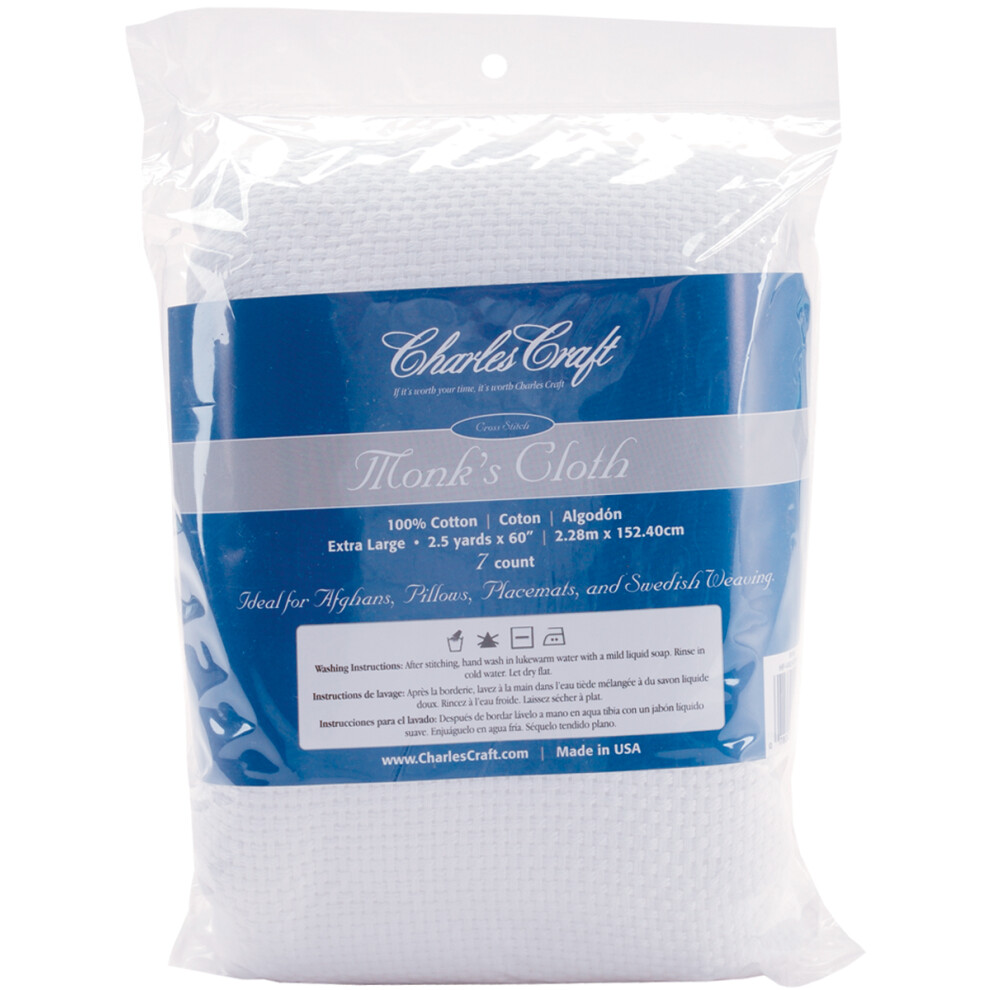 Charles Craft Monk's Cloth Aida 7 Count 60"X2.5yd-White HF4462-6750