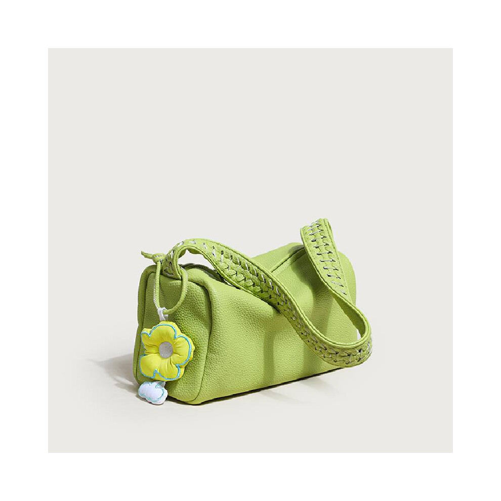 (Lime yellow) Handbag New Crossbody Bag Solid Color Wide Shoulder Strap Fashionable Casual