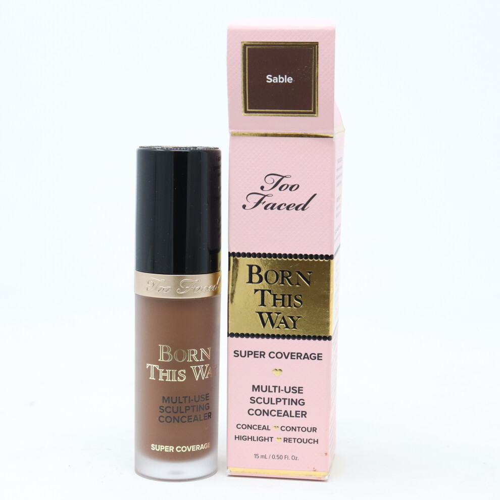 (Sable) Too Faced Born This Way Super Coverage Concealer  0.5oz/15ml New With Box