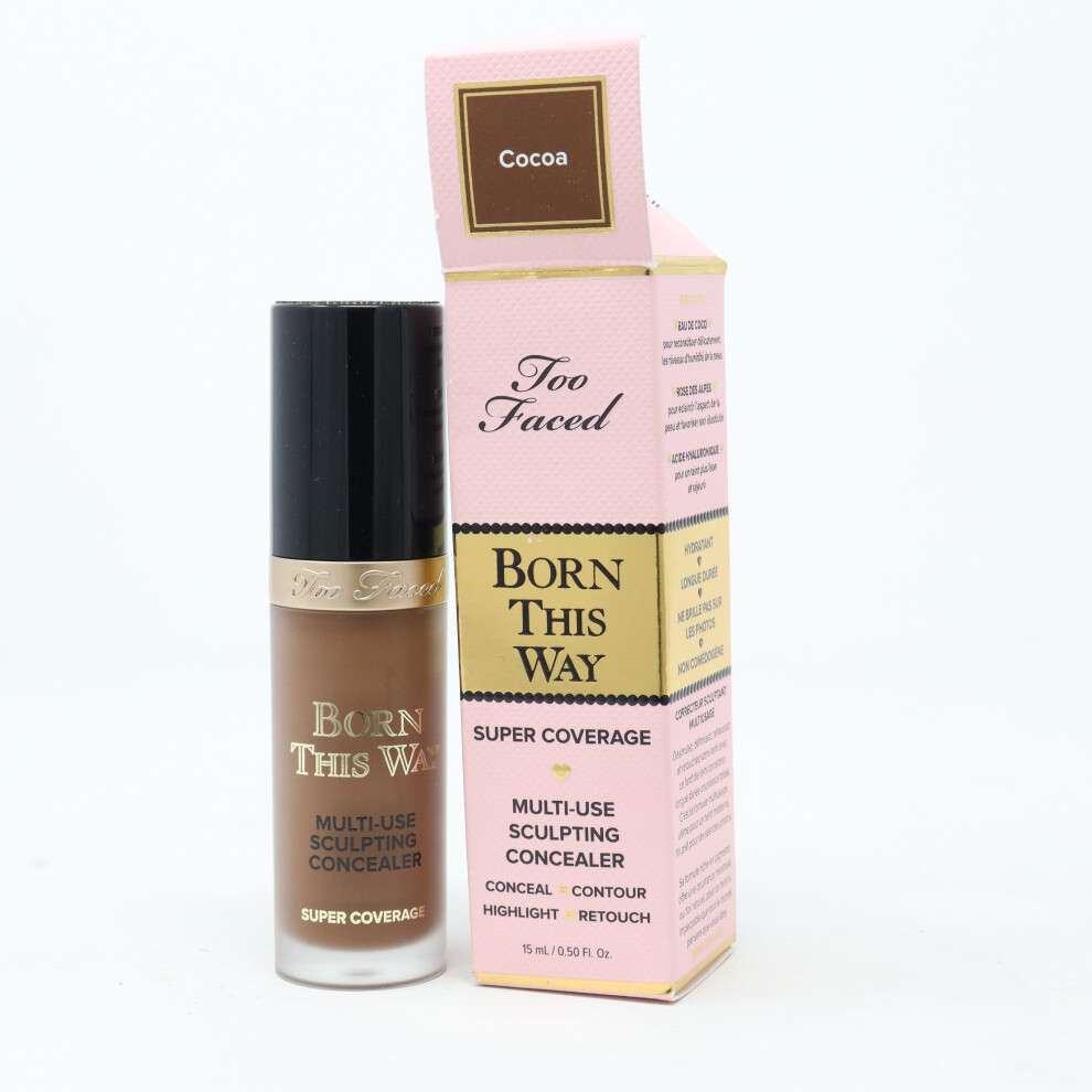 (Cocoa) Too Faced Born This Way Super Coverage Concealer  0.5oz/15ml New With Box