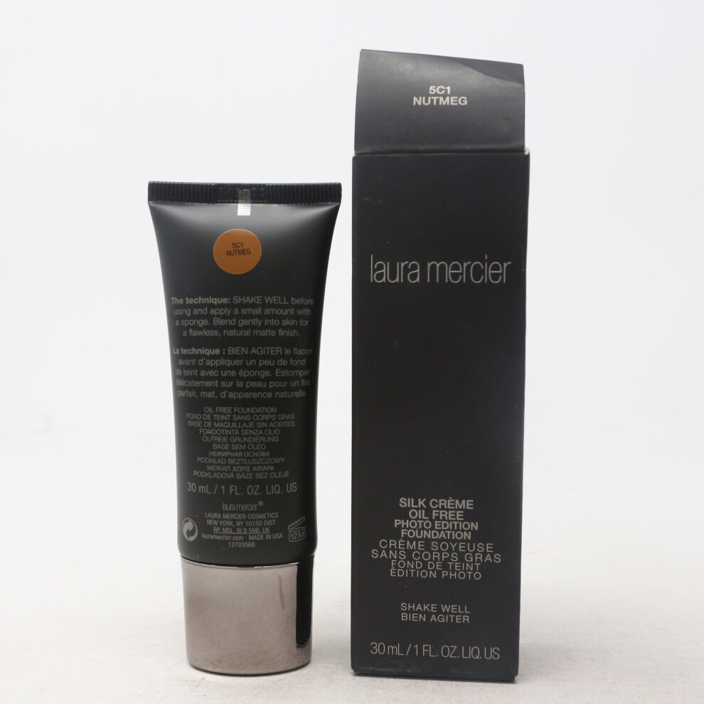 (5C1 Nutmeg) Laura Mercier Silk Creme Photo Edition Foundation  1oz/30ml New