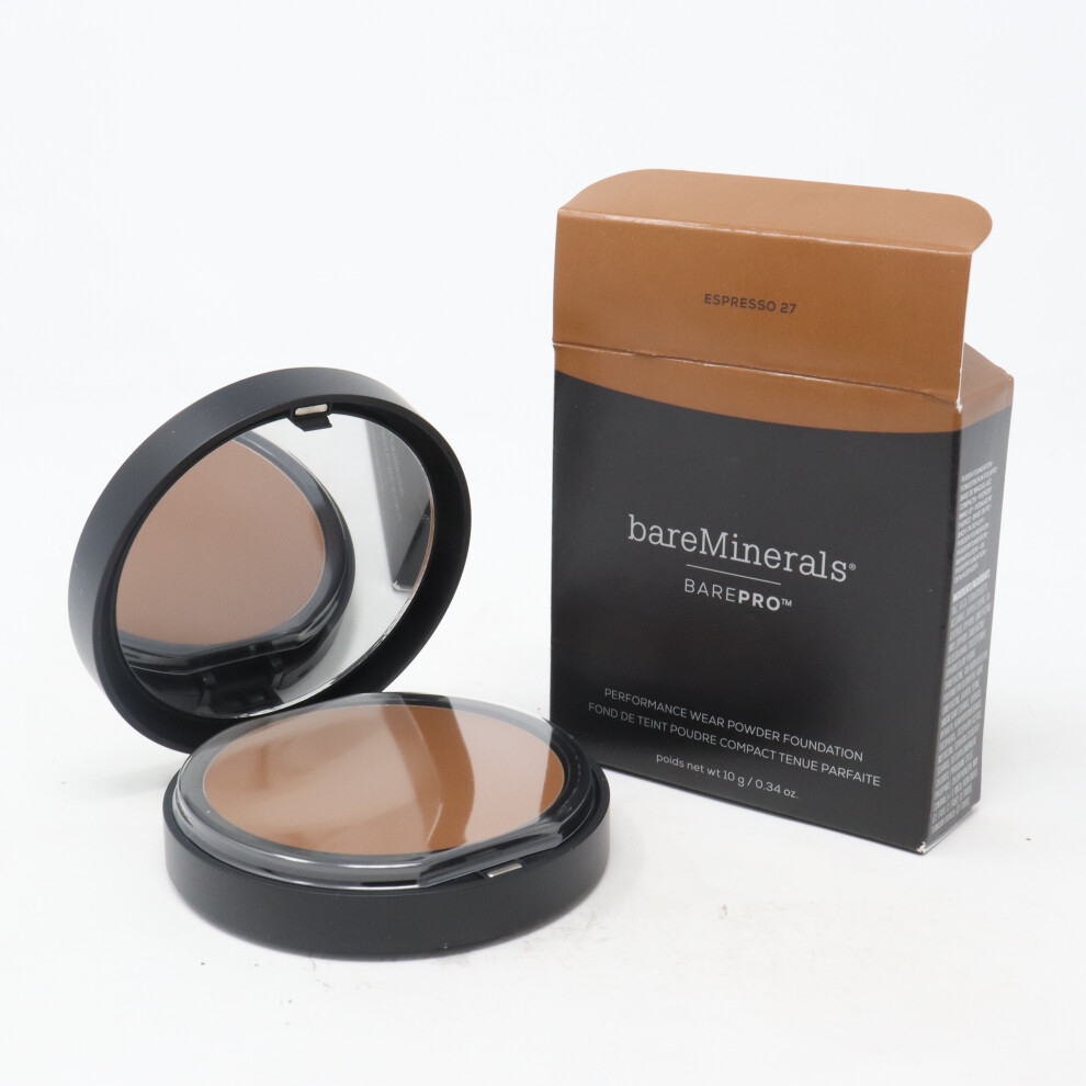 (Espresso 27) Bareminerals Barepro Performance Wear Powder Foundation  0.34oz/10g New With Box