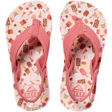 (2K-3K UK, Ice Cream) Reef Unisex Kids Childrens  AHI Casual Beach Pool Sandals Thongs Flip Flops