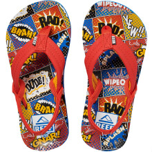 (4K-5K UK, Comic Book) Reef Unisex Kids Childrens  AHI Casual Beach Pool Sandals Thongs Flip Flops