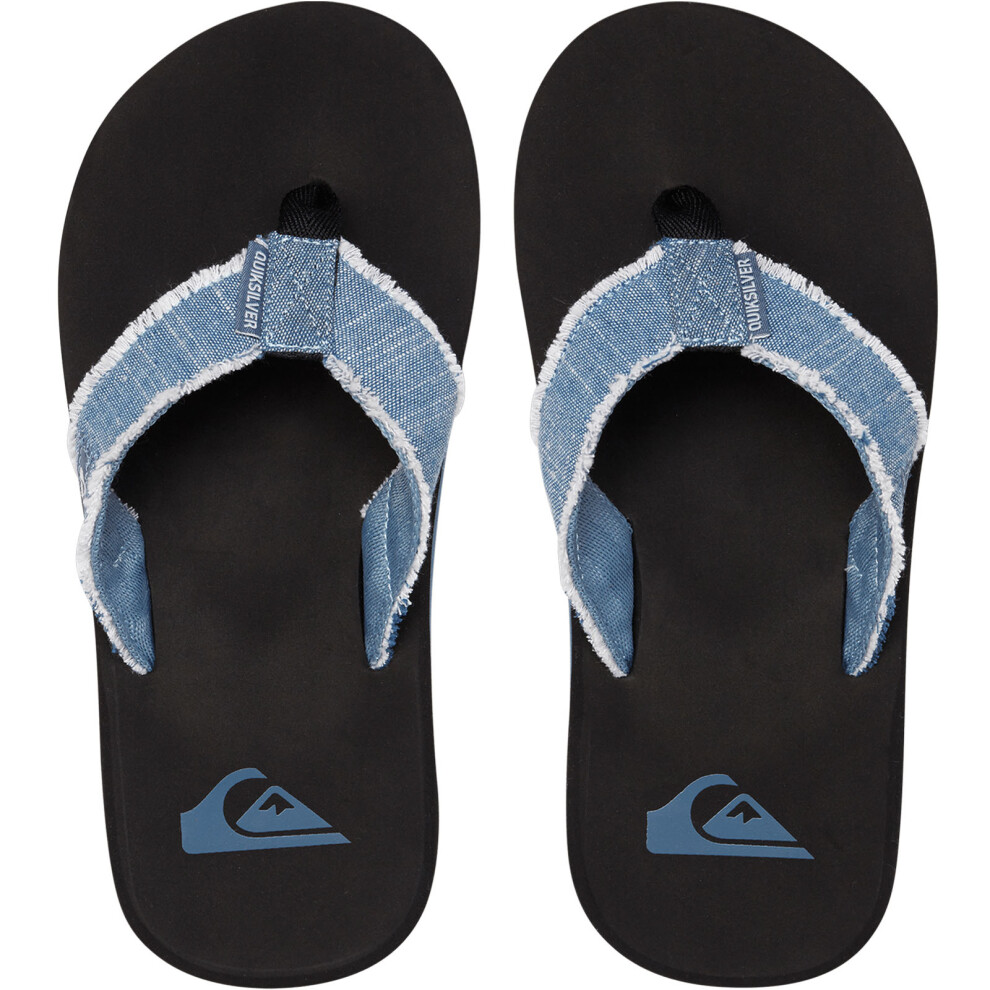 (13K UK, Blue) Quiksilver Boys Kids Monkey Abyss Summer Beach Thongs Sandals Flip Flops