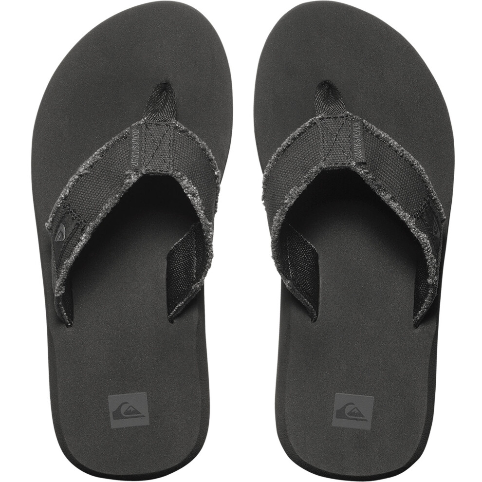 (12K UK, Black) Quiksilver Boys Kids Monkey Abyss Summer Beach Thongs Sandals Flip Flops