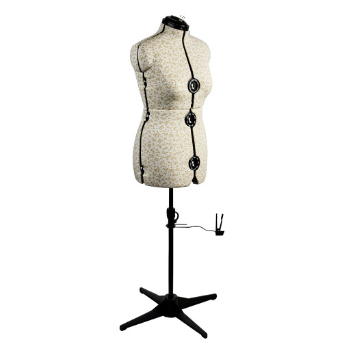 Adjustable Dressmakers Dummy, Ditsy Beige Floral. Available in 2 Sizes.