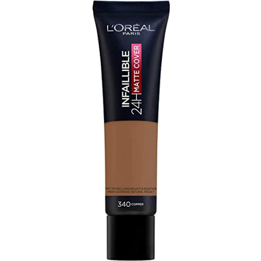 New L'Oreal Infallible 24H Matte Cover Foundation 30ml - 340 Copper