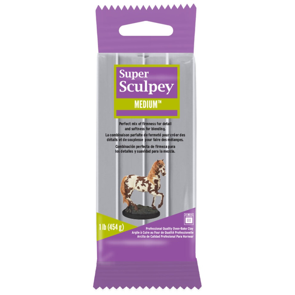 Super Sculpey Medium Blend Clay 1lb-Gray SSMED1