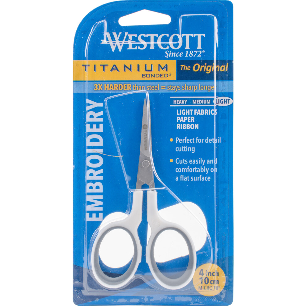 Westcott Titanium Straight Embroidery Scissors 4"   15148