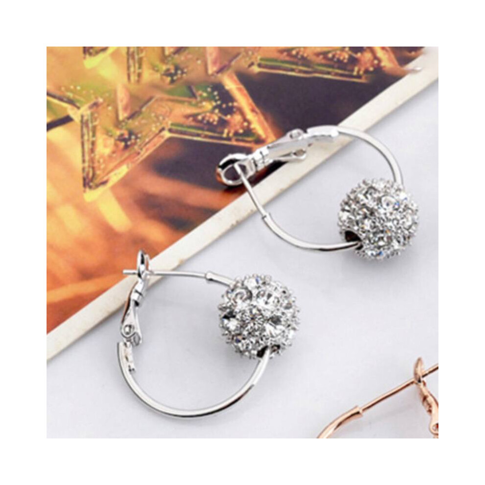 (Silvery) Alloy Lucky Ball Earrings For Womens Fashion Super Sparkling Exquisite Elegant