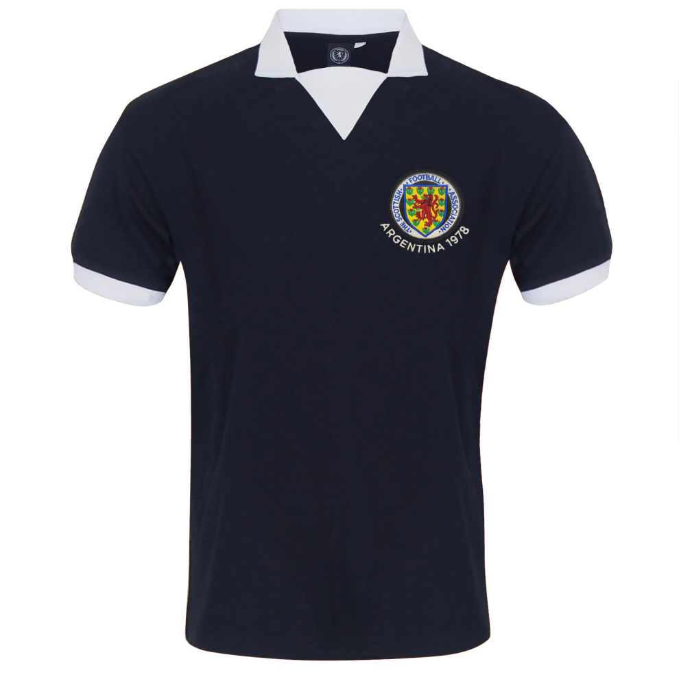 (Navy Blue 1978 No.15, Medium) Scotland Official Gift Mens Retro 1967 / 1978 World Cup Football Kit Shirt Navy