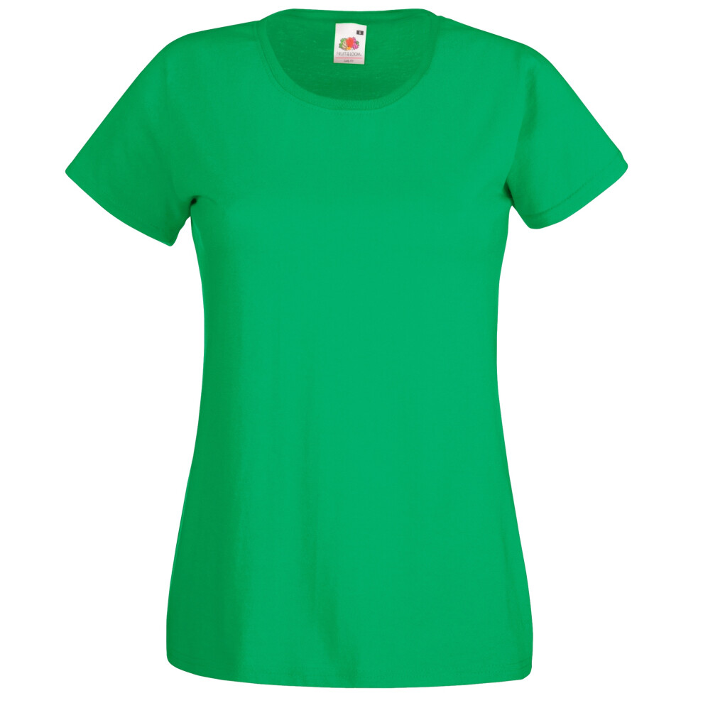 (S, Kelly Green) Fruit Of The Loom Ladies/Womens Lady-Fit Valueweight Short Sleeve T-Shirt