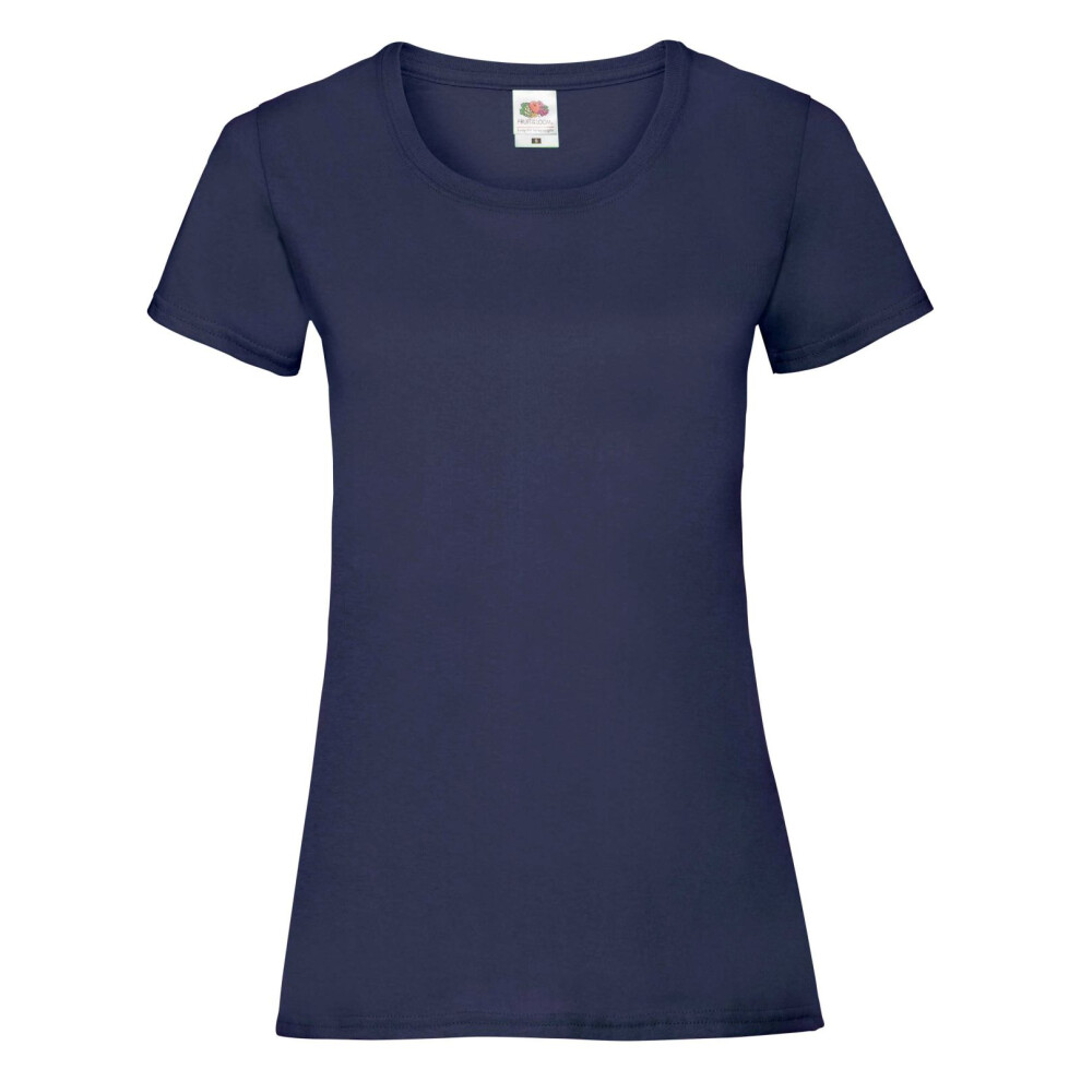 (S, Deep Navy) Fruit Of The Loom Ladies/Womens Lady-Fit Valueweight Short Sleeve T-Shirt (Pack Of 5)
