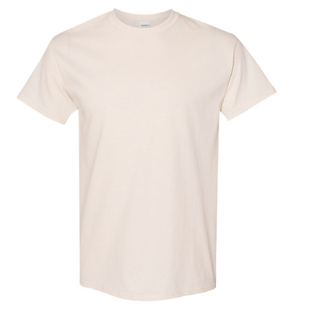 (S, Natural) Gildan Mens Heavy Cotton Short Sleeve T-Shirt