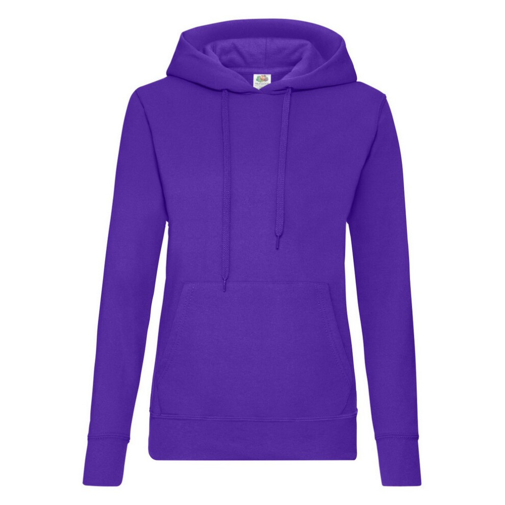 (M, Purple) Fruit Of The Loom Mens Hooded Sweatshirt / Hoodie
