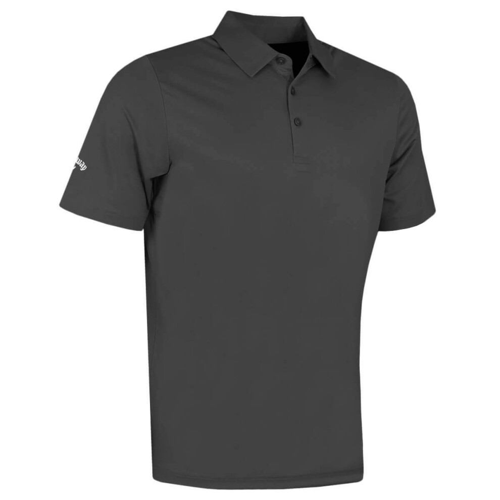 (3XL, Asphalt) Callaway Golf Mens 2021 Swingtech Solid Stretch Moisture Wicking Polo Shirt