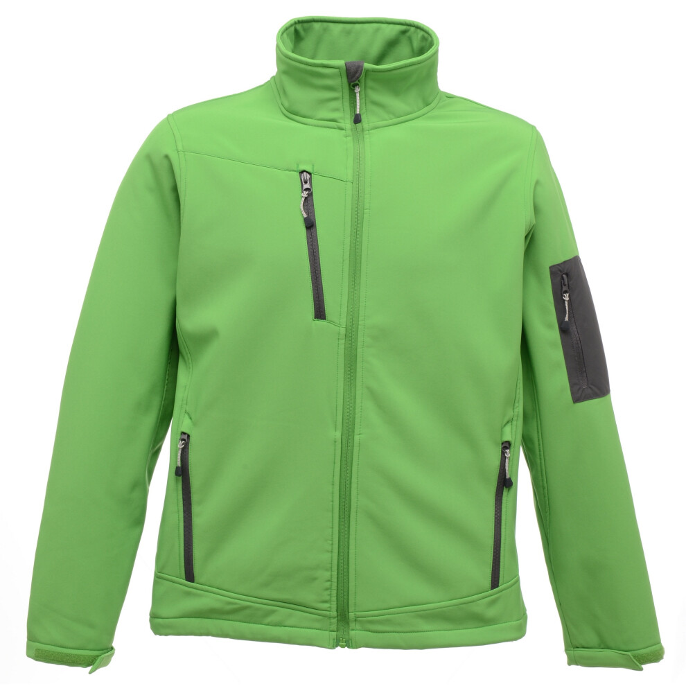 (S, Extreme Green/Seal Grey) Regatta Standout Mens Arcola 3 Layer Waterproof And Breathable Softshell Jacket