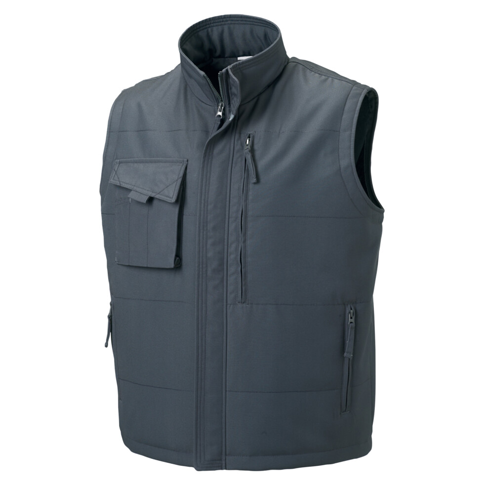 (4XL, Convoy Grey) Russell Mens Workwear Gilet Jacket