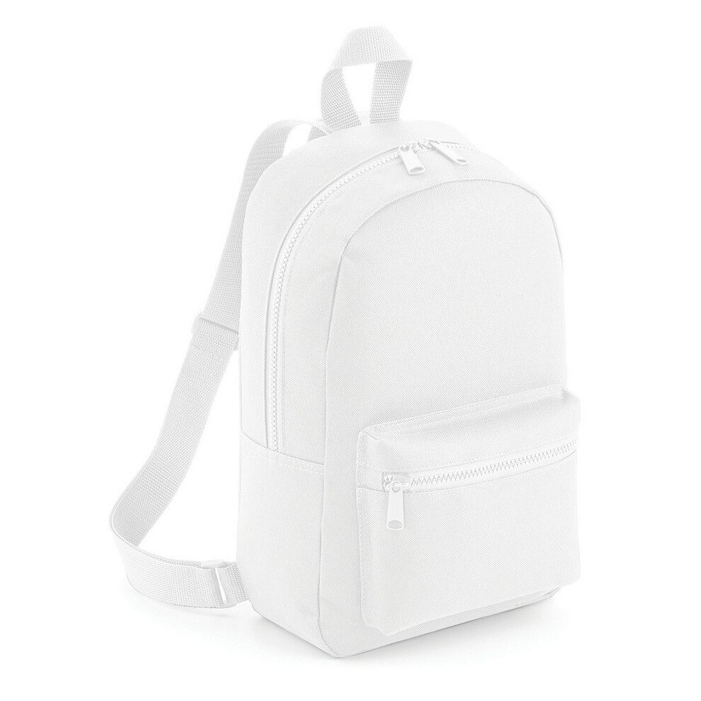 (One Size, White) Bagbase Mini Essential Backpack/Rucksack Bag (Pack of 2)