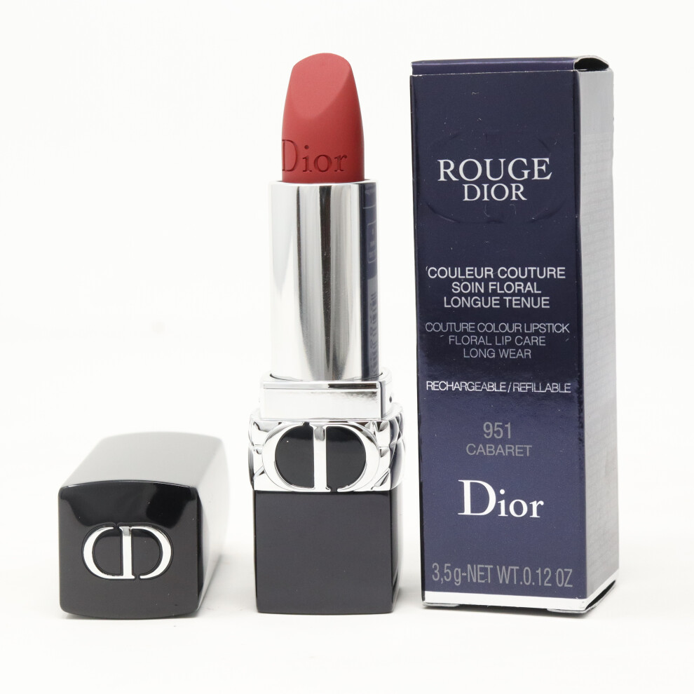 (951 Cabaret) Dior Rouge Dior Refillable Lipstick  0.12oz/3.5g New With Box