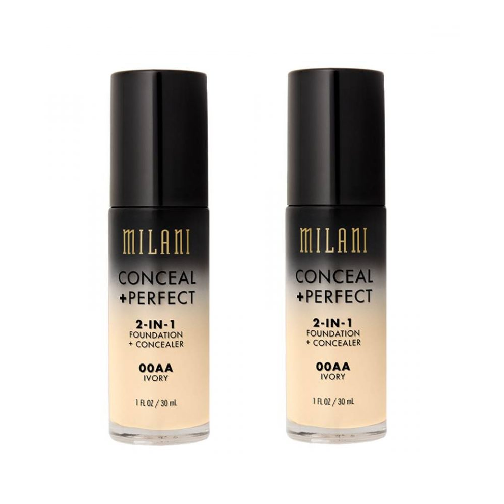 Milani Conceal And Perfect 2 In 1 Foundation + Concealer Ivory 30ml x2