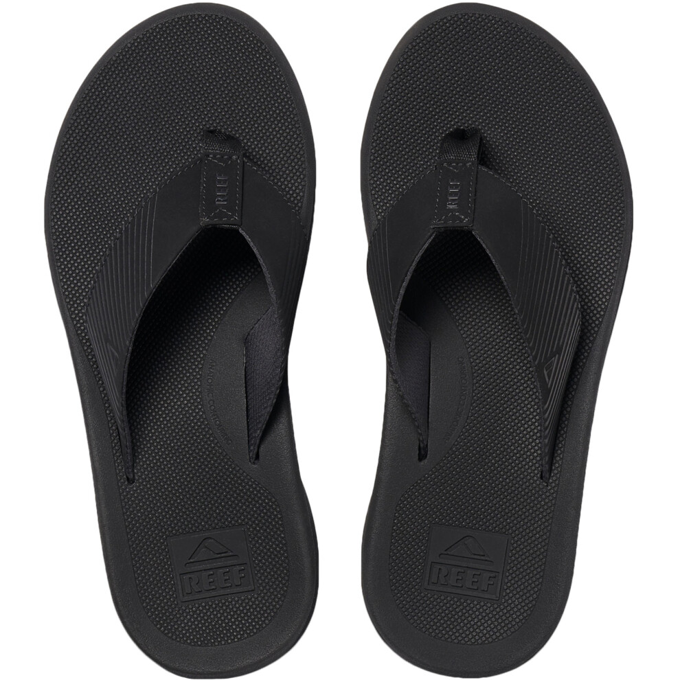 (10 UK, All Black) Reef Mens Phantom II Casual Summer Beach Holiday Slip On Flip Flops Sandals