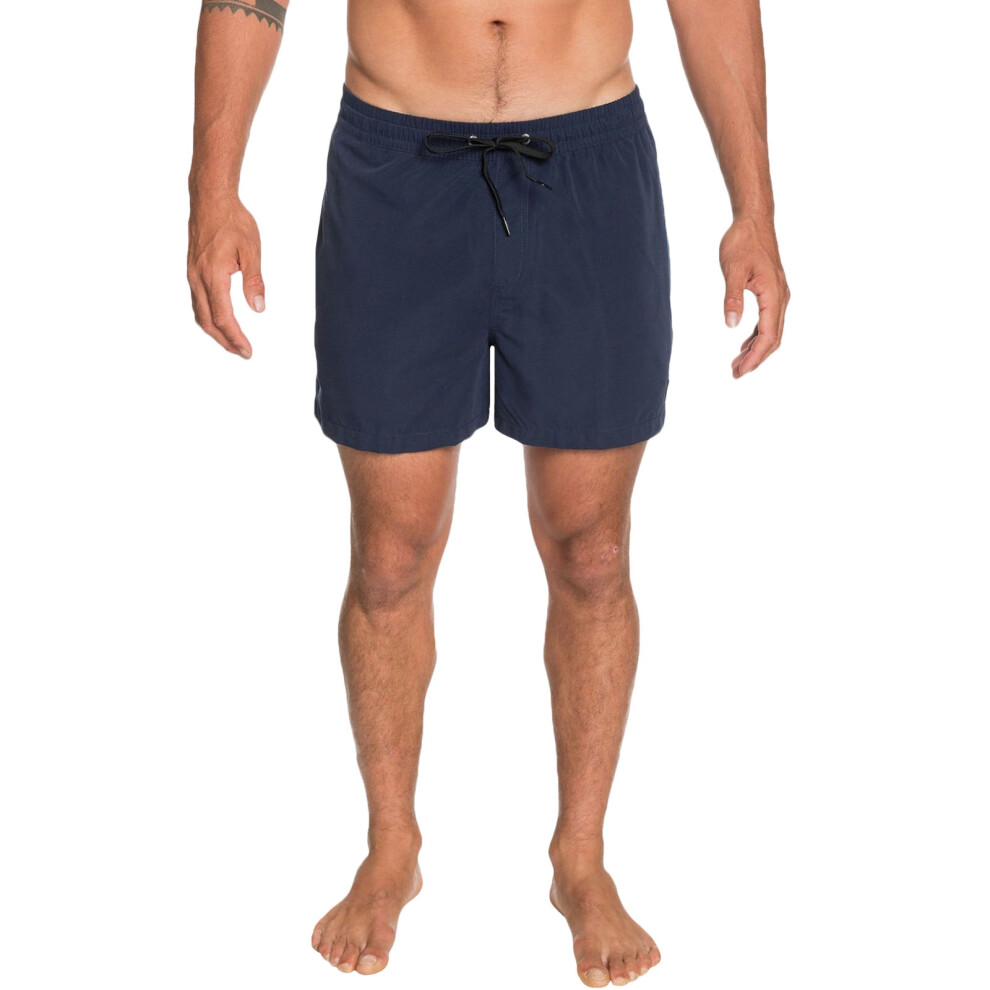 (S, Navy) Quiksilver Mens Everyday 15" Elasticated Summer Beach Pool Swimming Swim Shorts