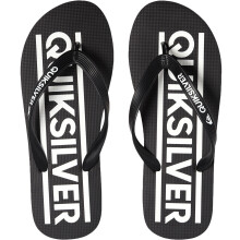 (12K UK, Black) Quiksilver Boys Kids Java Wordmark Summer Beach Thongs Sandals Flip Flops