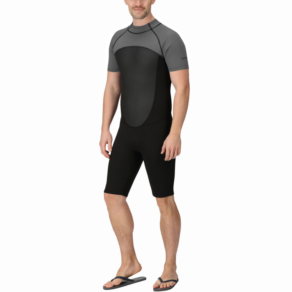 Regatta Mens Shorty 2mm Wetsuit Black Dark Grey, Size: M/L