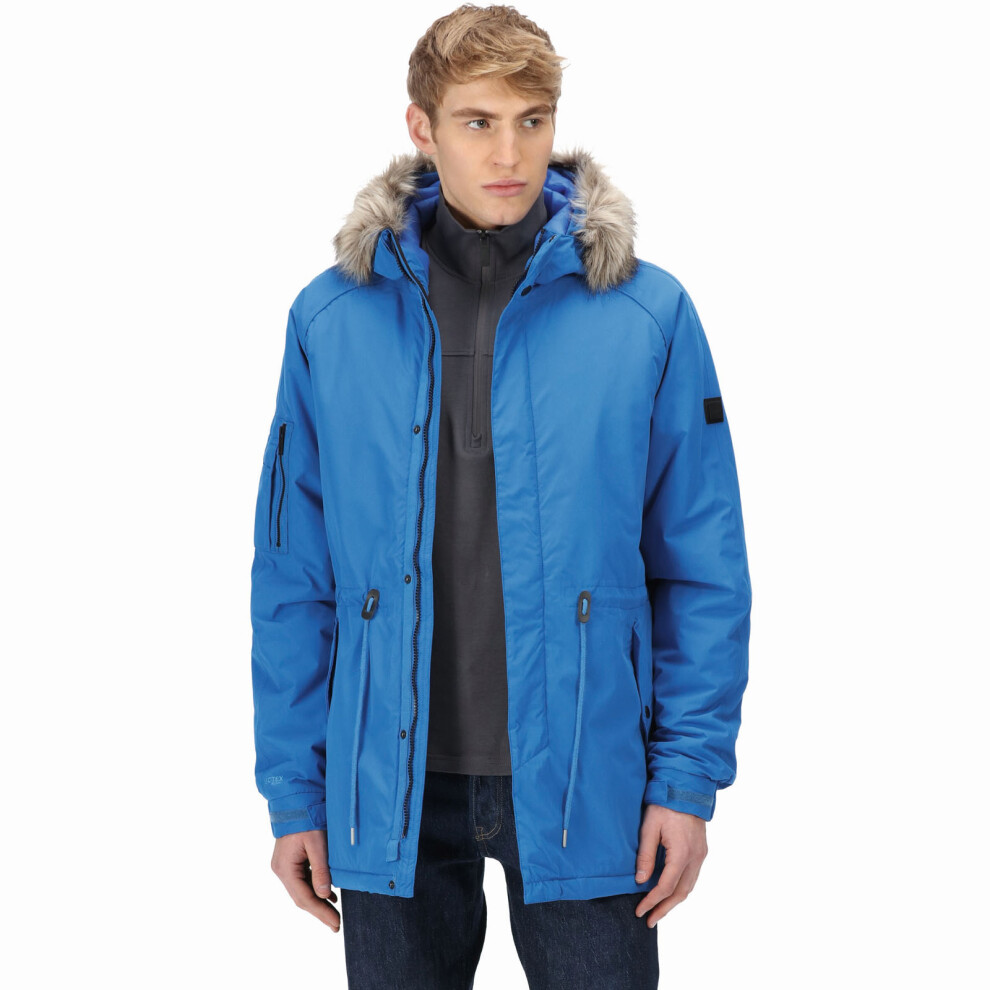 (S, Snorkle Blue) Regatta Mens Salinger III Waterproof Insulated Faux Fur Hooded Parka Jacket Coat-image-OPC-P9SVKKC-NEW