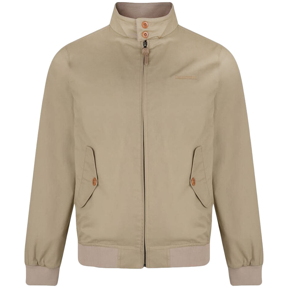 (Small, Stone/Beige) Lambretta Mens Italian Harrington Bomber MOD SKA Scooter Jacket Coat