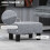 Homcom HOMCOM Chic Linen Fabric Footstool Ottoman Cube with 4 Plastic Legs Grey 3