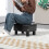 Homcom HOMCOM Chic Faux Leather Footstool Ottoman Cube with 4 Plastic Legs Brown 5