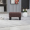 Homcom HOMCOM Chic Linen Fabric Footstool Ottoman Cube with 4 Plastic Legs Brown 7