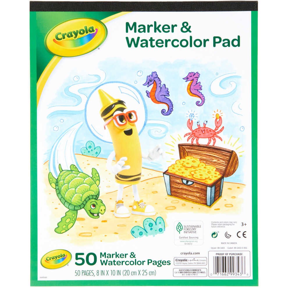 Crayola Marker & Watercolor Pad 10"X8"-40 Sheets 99-3403