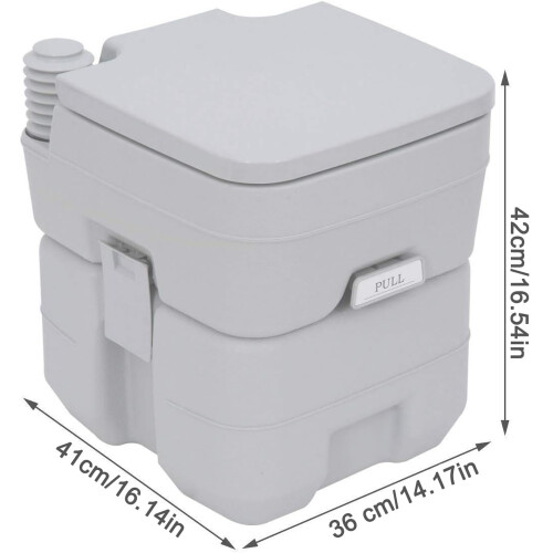Dripex Portable Camping Toilet 20L Removable Handle with Flush 1
