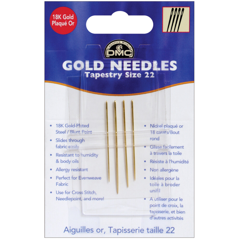 DMC Gold Tapestry Hand Needles-Size 22 4/Pkg 6131