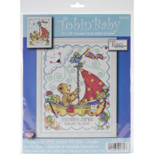 Tobin Counted Cross Stitch Kit 11"X14"-Sail Away Baby Birth Record (14 Count) T21772