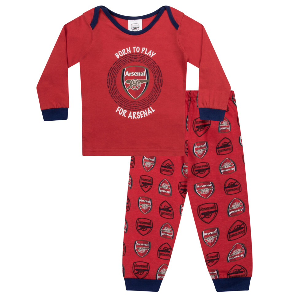 (0-3 Months) Arsenal FC Baby Pyjamas Long Boys Kids Official Football Gift