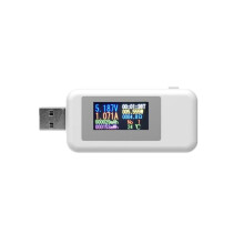 (White) Digital 10 in 1 Colorful LCD Display USB Tester Voltage Current Tester USB Charger Tester Power Meter