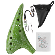 (Green) 12 Hole Alto C Tone Pottery Ocarina for Music Lovers