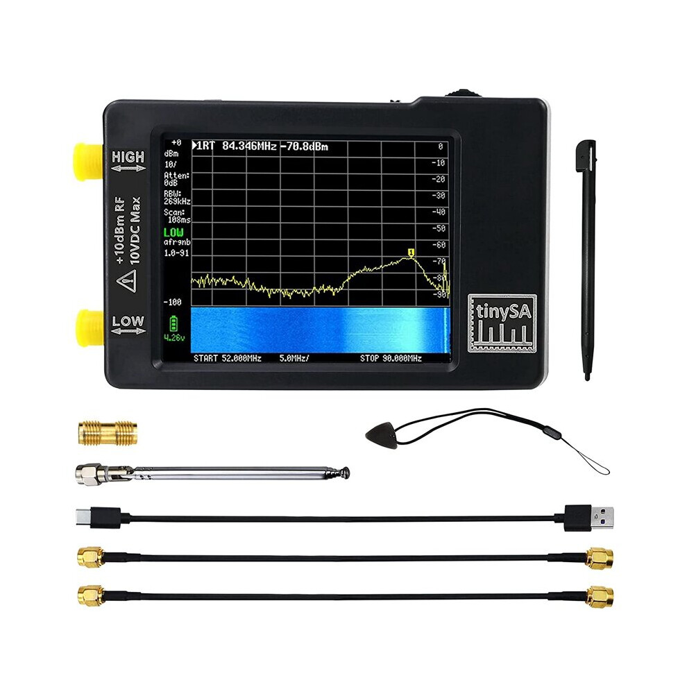 2.8Inch Tinysa Spectrum Analyzer MF/HF/VHF UHF Low 0.1MHz-350MHz High 240MHz-960MHz Signal Generator-image-OPC-PDHMG6M-NEW