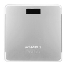(Silver) USB Version 180kg LCD Electronic Digital Tempered Glass Body Weight Scale