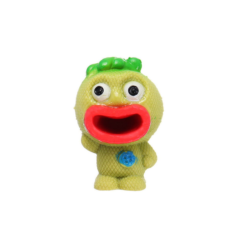 (Green) Novelties Toys Pop Out Alien Squishy Stress Reliever Fun Gift Vent Toys Big Mouth Slime