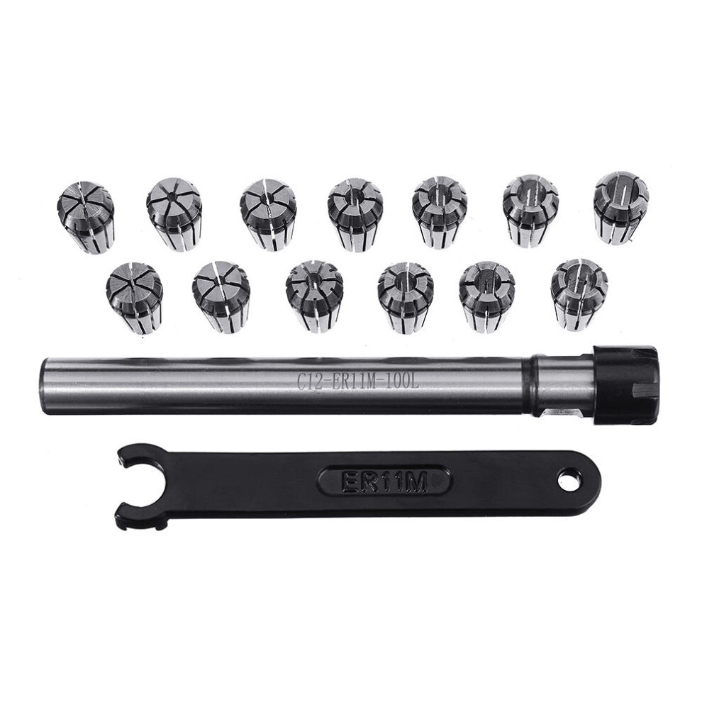 Straight Shank Collet Chuck Holder With 7Pcs Er11 1-7Mm Spring Collet Chuck For Cnc Lather Milling Tool 9078193495171