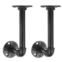 (180mm) 1 Pair of DN15 70/130/180/210mm Steel Pipe Shelf Bracket Holder DIY Pipe Shelf Brackets