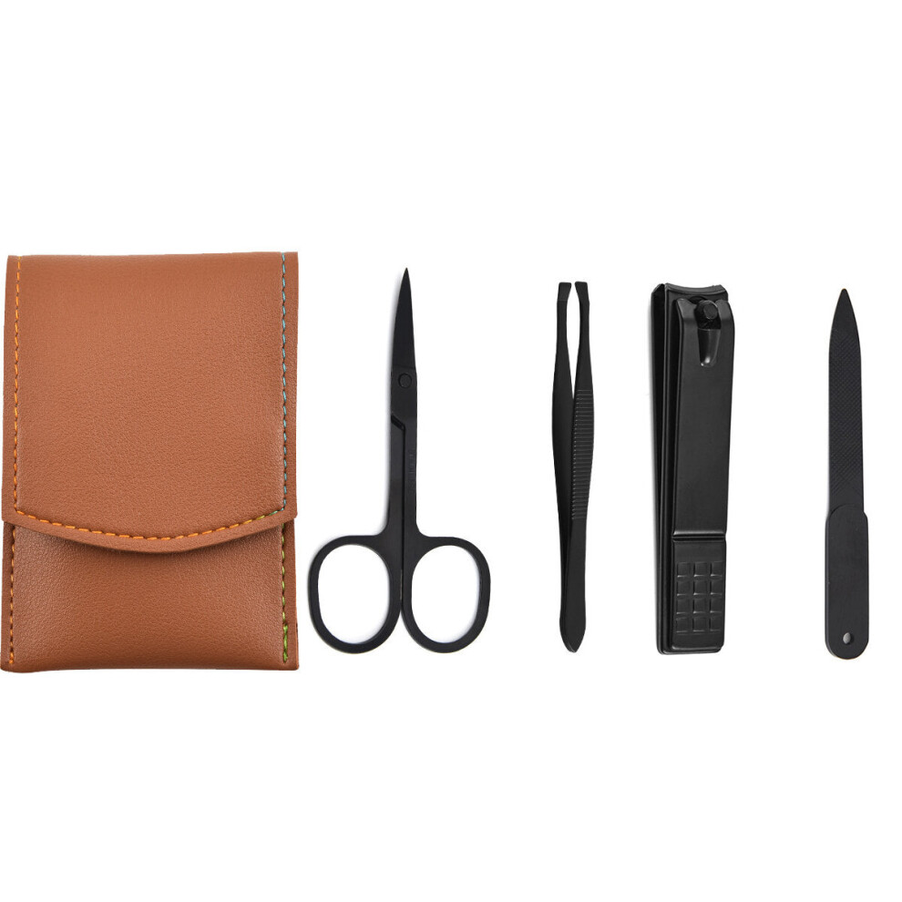Gzuk (4Pcs/Brown) 4/16Pcs Pedicure And Manicure Cleaner Nail Scissor Stainless Steel Beauty Set