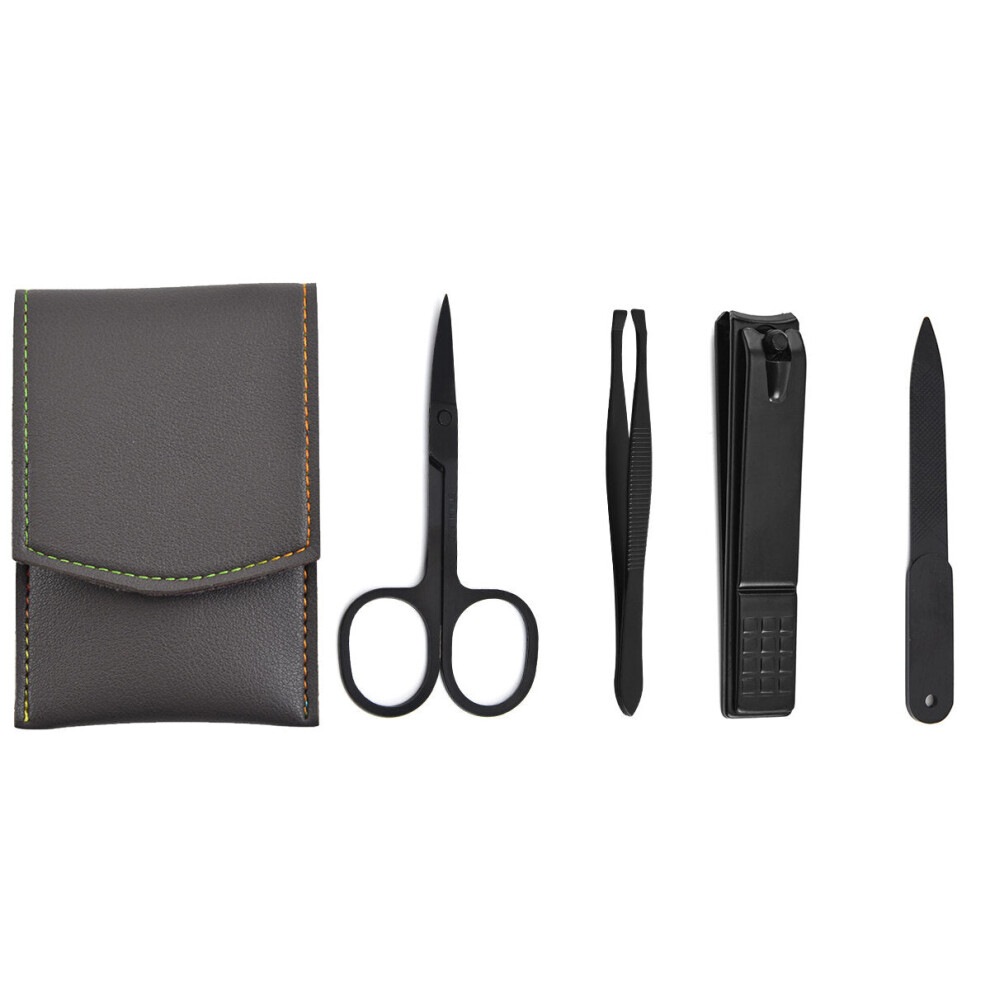Gzuk (4Pcs/Dark Brown) 4/16Pcs Pedicure And Manicure Cleaner Nail Scissor Stainless Steel Beauty Set