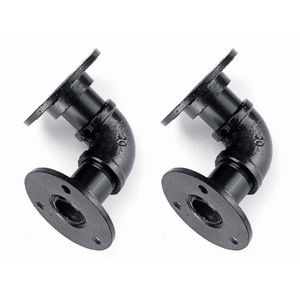 (130Mm) 1 Pair Of Dn20 80/130/170/210Mm Steel Pipe Shelf Bracket Holder Diy Pipe Shelf Brackets 9078193491944